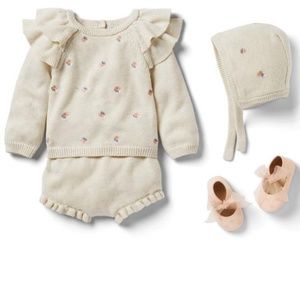 Janie and Jack Newborn Knit Matching Set with Bonnet